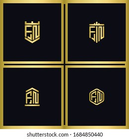 Inspiring logo design Set, for companies from the initial letters of the FN logo icon. -Vectors