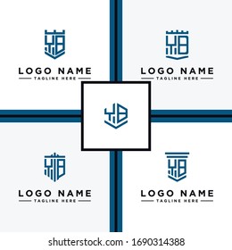 Inspiring logo design Set, for companies from the initial letters of the YB logo icon. -Vectors