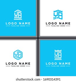 Inspiring logo design Set, for companies from the initial letters of the YB logo icon. -Vectors
