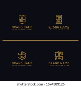 Inspiring logo design Set, for companies from the initial letters of the YS logo icon. -Vectors