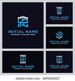 Inspiring logo design Set, for companies from the initial letters of the YZ logo icon. -Vectors