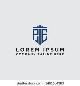 inspiring logo designs, for companies from the initial letters of the PE logo icon. -Vectors