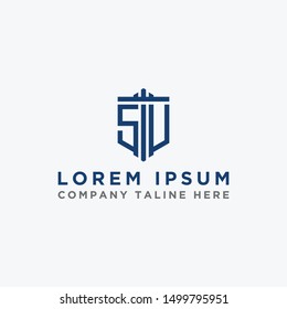 Inspiring logo designs for companies from the initial letters SU logo icon. -Vectors
