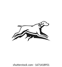 Inspiring logo: an elegant mountain coupled with a dog. The logo is suitable for business companies, aniaml, pet, outdoor etc.