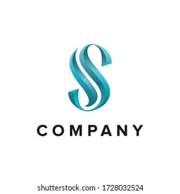 Inspiring logo: S initials are elegant. The logo is suitable for companies, businesses, technology, etc.