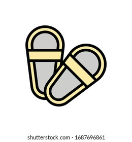 Inspiring logo: a simple and elegant pair of sandals. The logo is suitable for business companies etc.