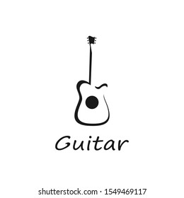 Inspiring modern guitar logos with line art. vector