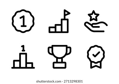 Inspirador conjunto de iconos de motivación: Colección dinámica de objetivos, éxitos y logros para el diseño de negocios, mentalidad y crecimiento personal
