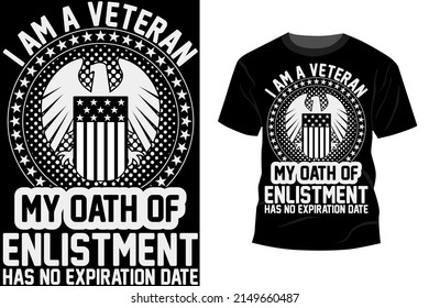 Inspiring motivation quote with text VETERAN T-Shirt Design vector typography t shirt