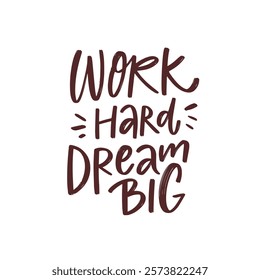 Inspiring and Motivational Quote Work Hard and Dream Big for a brighter future ahead