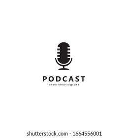 inspiring podcast design or simple radio microphone logo