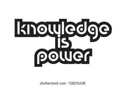 inspiring quote knowledge is power suitable as a postcard with bold text and beautiful typography