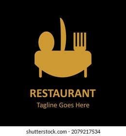 Inspiring restaurant vector logo. Abstract creative logotype. cutlery icon on the dining table. Classic, vintage and modern logo illustration. Business company logo template.