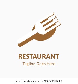 Inspiring restaurant vector logo. Abstract creative logotype. stacked fork and spoon icon. Classic, vintage and modern logo illustration. Business company logo template.