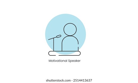 Alto-falante Inspirador: Ícone de Vetor de Apresentação Motivacional