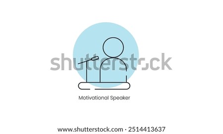 Inspiring Speaker: Motivational Presentation Vector Icon