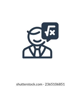 Icono del vector del profesor STEM inspirador
