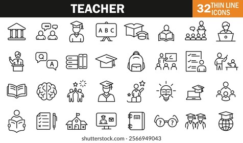 "Inspiring Teacher Icon for Education, Learning, and Academic-Themed Designs"