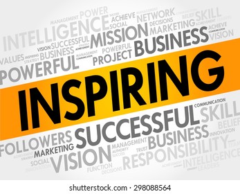 INSPIRING word cloud, business concept