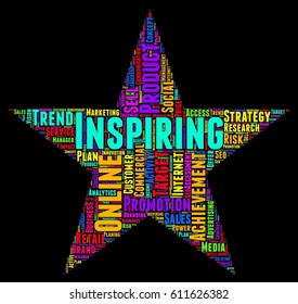 Inspiring word cloud colorful text star typography