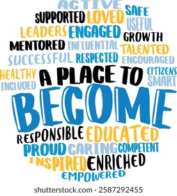 Inspiring Word Cloud - A Place to Become