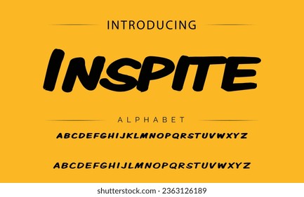 Inspite Sport Modern Italic Alphabet Font. Typography urban style fonts for technology, digital, movie logo design. vector illustration