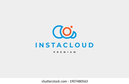 insta cloud social media Logo Icon vector design
