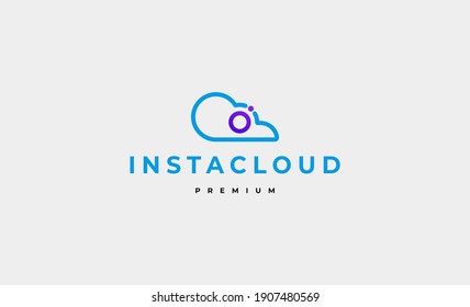 insta cloud social media Logo Icon vector design