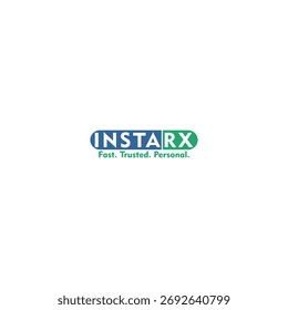 Logotipo de Insta RX en azul y verde sobre fondo blanco