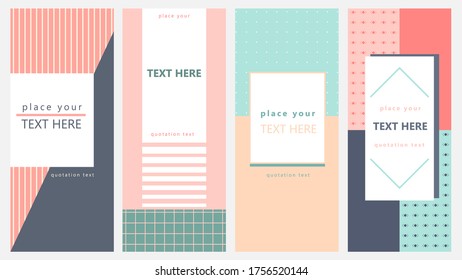 Insta template design. Information brand template for social networks modern minimalistic design vector fashion news photos fashion illustrations blogging pages annotation applications.