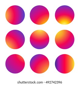 Instagram 2026 new icon background Set. Sunset Smartphone icon background. Instagram logo gradient. For social media app design. Facebook, twitter, camera, round photo frame, camera icon, photography