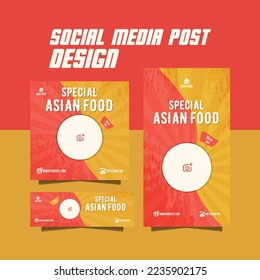 instagram asian food post template design