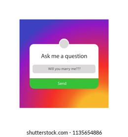 Instagram Ask Me A Question Background, Question Example, Will You Marry Me ? Insta Story