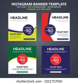 Instagram Banner Ads Template Design, Vector illustration.