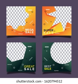 Instagram Banner Ads Template Design, Vector illustration.