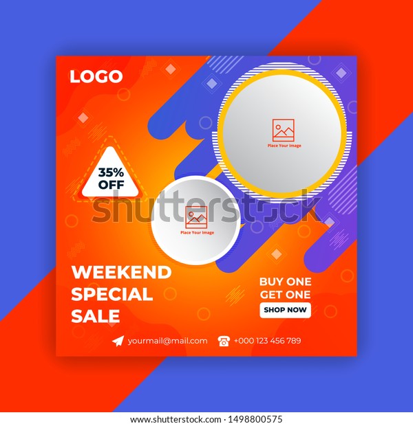 Instagram Banner Design Facebook Banner Design Stock Vector Royalty Free