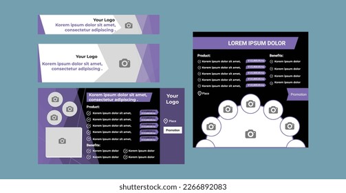 instagram banner, linkedin banner, facebook banner, ads, design ads, technology, computer, business, artificial intelligence , cyber cycurity, purple