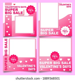 Instagram banner for valentine's day promotion. Collection of modern editable Social Media banner Templates. Promotional web banner. Perfect for social media posts