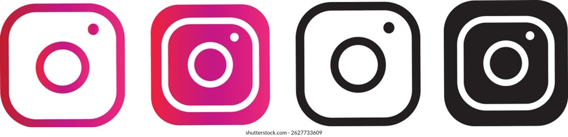  Icono de la cámara de Instagram. Vector de la cámara de Instagram. Símbolo de los iconos de las redes sociales, icono del gradiente de la cámara,
