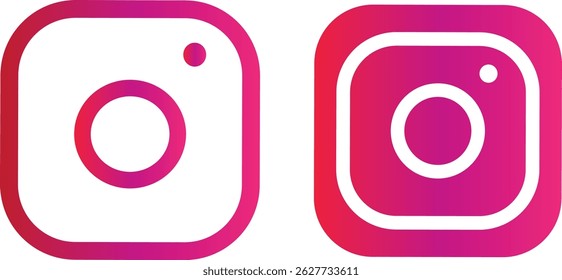  Ícone do vetor da câmera do Instagram. sinal da câmera da foto, ícone da câmera do Instagram. Símbolo de ícones de mídia social, ícone de gradiente da câmera,
