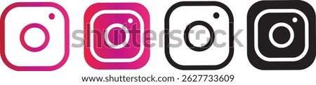 Instagram camera vector icon. photo camera sign, Instagram camera icon. Social media icons symbol, camera gradient icon,
