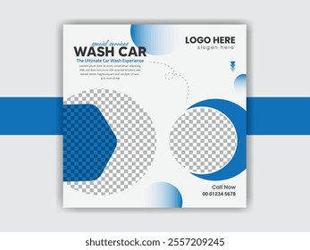 instagram Car wash post template and wash car ads banner template vector design