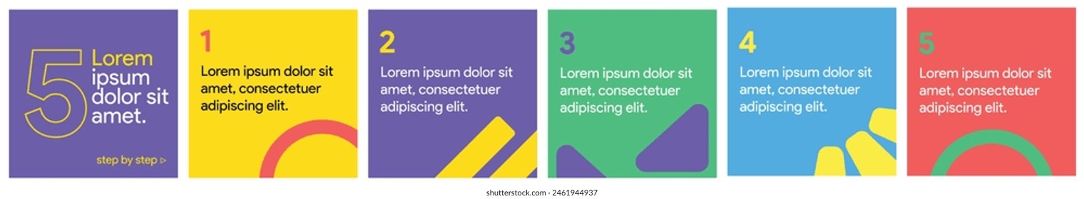 instagram carousel slider post template social media quotes step by step poster templates colorful purple yellow green blue red pink purple color slider flat simple banner vector illustration