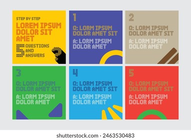 instagram carousel slider post template social media quotes step by step poster templates colorful purple yellow green blue red pink purple color slider flat simple banner vector illustration