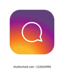 Instagram comment icon  on gradient color background vector icon. Simple element illustration.Instagram comment  on gradient color background symbol design. Can be used for web and mobile.