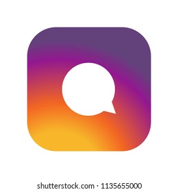 Instagram comment icon  on gradient color background vector icon. Simple element illustration.Instagram comment  on gradient color background symbol design. Can be used for web and mobile.