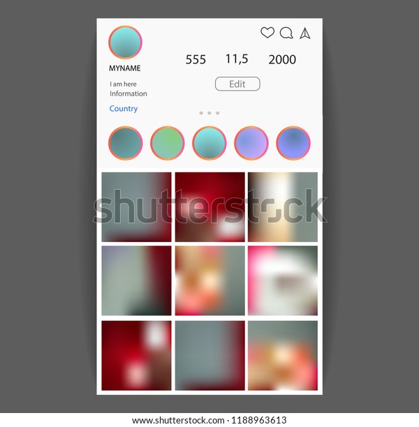 Instagramのコンセプト ソーシャルメディアのインターフェイス アプリケーション用のフォトフレーム ベクター画像 ウェブテンプレート のベクター画像素材 ロイヤリティフリー