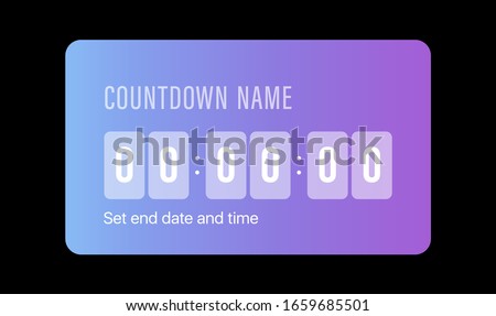 Instagram Countdown Timer. Social Media Sticker. Template Icon. User Interface Button. Stories. Vector Illustration On Black Background. IGTV