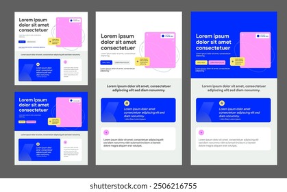 instagram creative portfolio business template post social media agency poster web design store shop shipping product shopping flat blue design vector illustration templates mobilya mağaza nakliyat