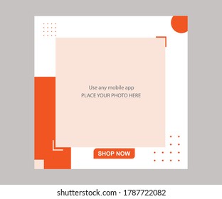 Instagram, Facebook stories and feed post fashion sale template image ready to photo place here vector. eps 10